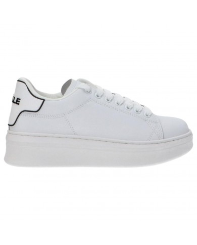 Sneakers Donna Gaelle Platform Patch Logo Leather White