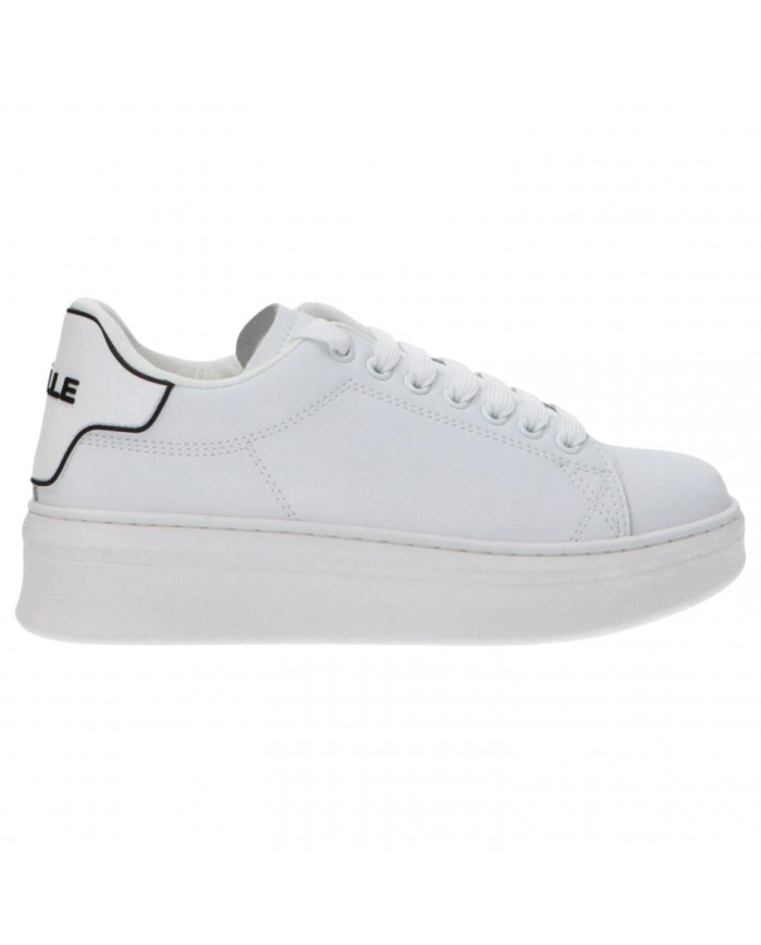 Sneakers Donna Gaelle Platform Patch Logo Leather White