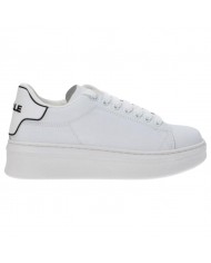 Sneakers Donna Gaelle Platform Patch Logo Leather White