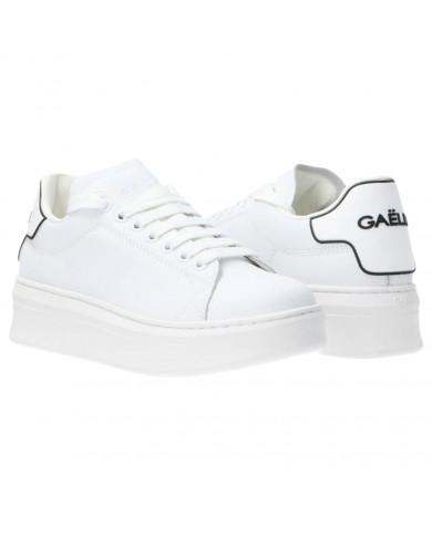 Sneakers Donna Gaelle Platform Patch Logo Leather White