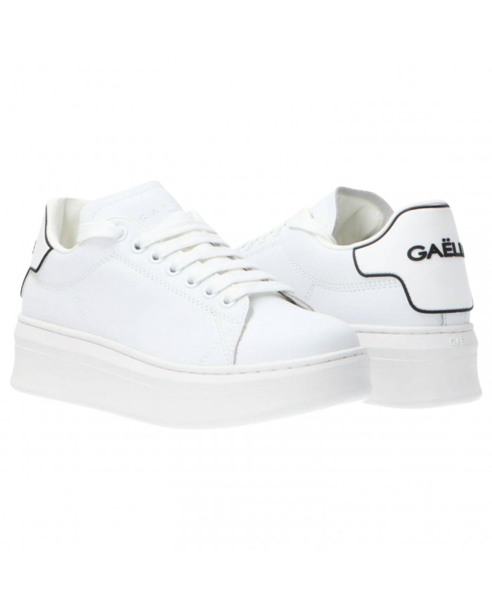 Sneakers Donna Gaelle Platform Patch Logo Leather White