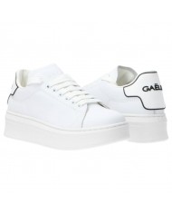 Sneakers Donna Gaelle Platform Patch Logo Leather White
