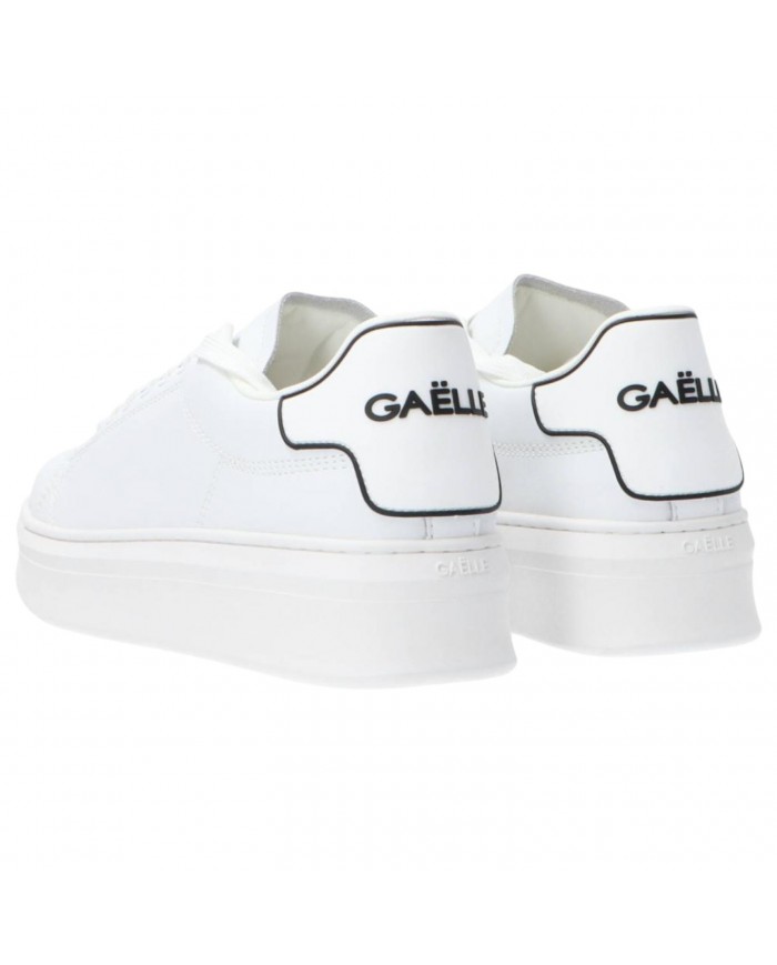 Sneakers Donna Gaelle Platform Patch Logo Leather White