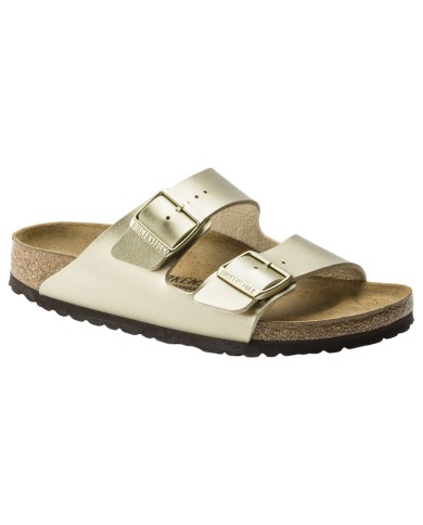 Sandalo Donna Unisex Birkenstock Arizona Birko-Flor Doppia Fascia Gold