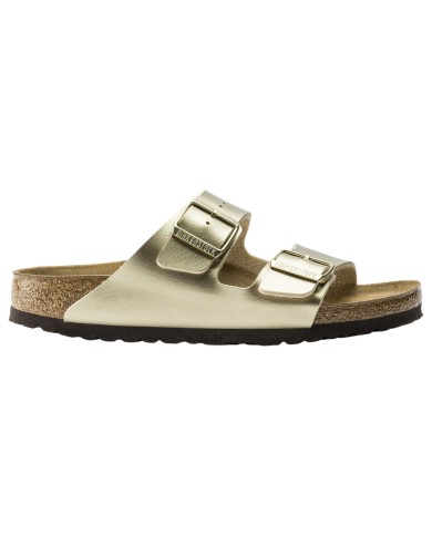 Sandalo Donna Unisex Birkenstock Arizona Birko-Flor Doppia Fascia Gold