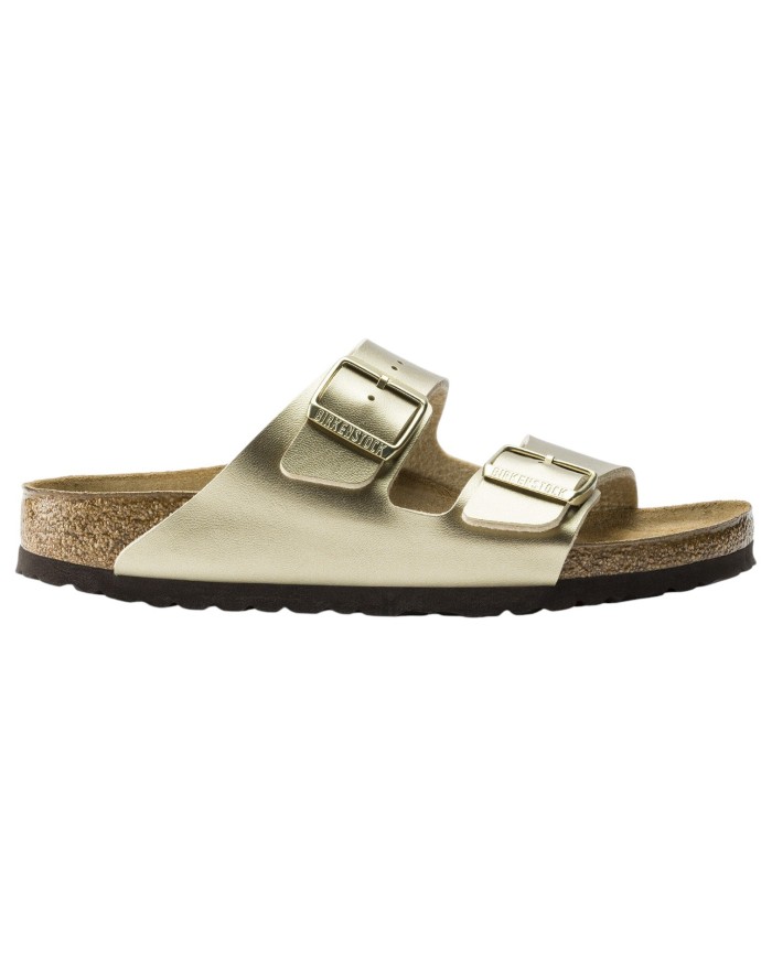 Sandalo Donna Unisex Birkenstock Arizona Birko-Flor Doppia Fascia Gold