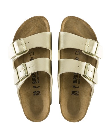 Sandalo Donna Unisex Birkenstock Arizona Birko-Flor Doppia Fascia Gold