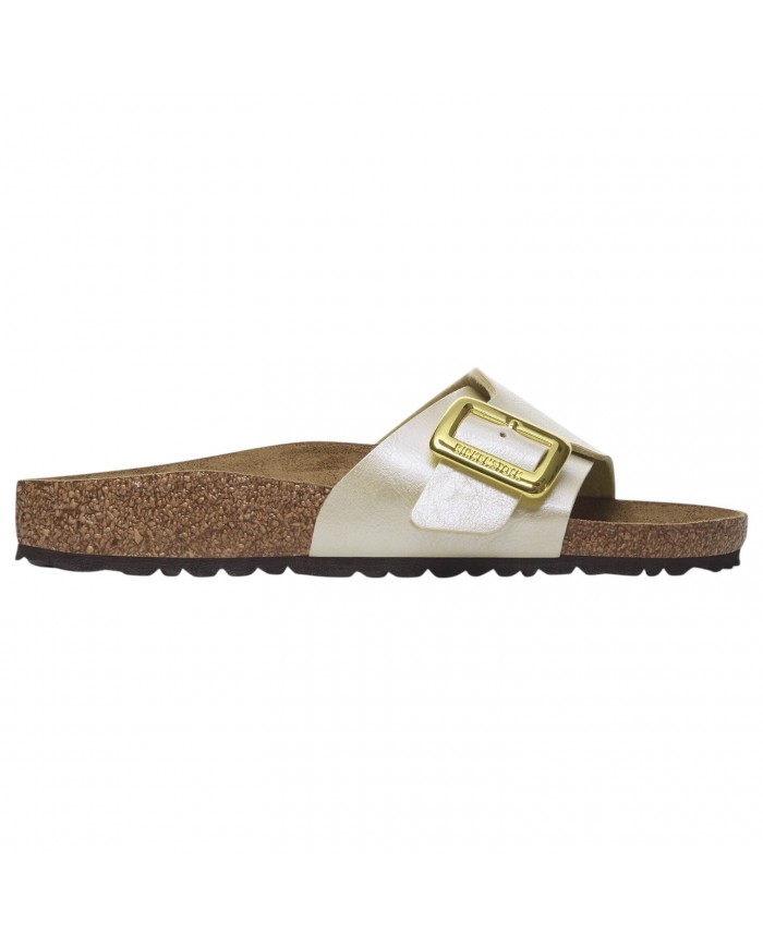 Sandalo Donna Birkenstock Catalina Cushion Buckle Birko Flor Graceful Pearl White