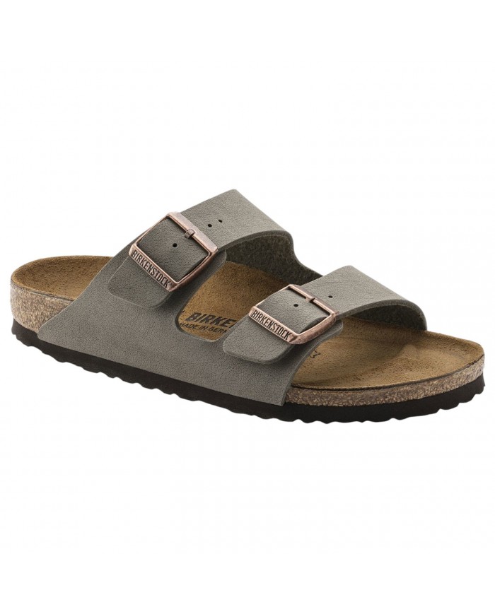 Sandalo Donna Birkenstock Unisex Uomo Arizona Birko-Flor BS Nubuck - Stone