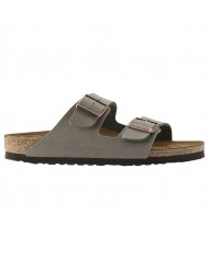 Sandalo Donna Birkenstock Unisex Uomo Arizona Birko-Flor BS Nubuck - Stone