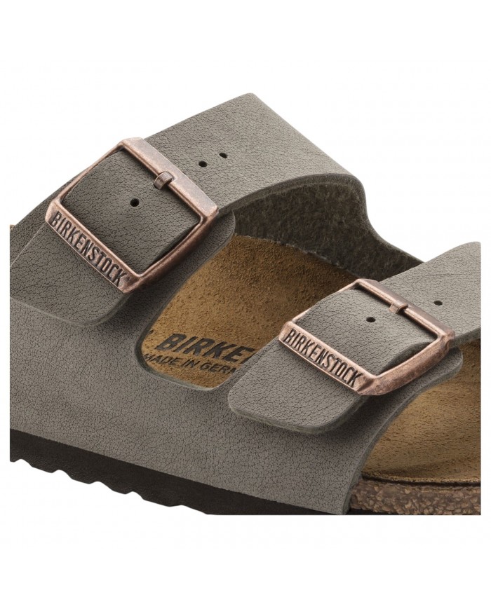 Sandalo Donna Birkenstock Unisex Uomo Arizona Birko-Flor BS Nubuck - Stone