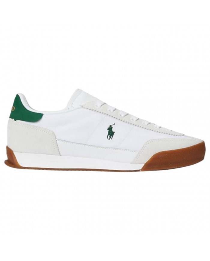 Sneaker Uomo Ralph Lauren Hester Pp Mesh Suede White Green