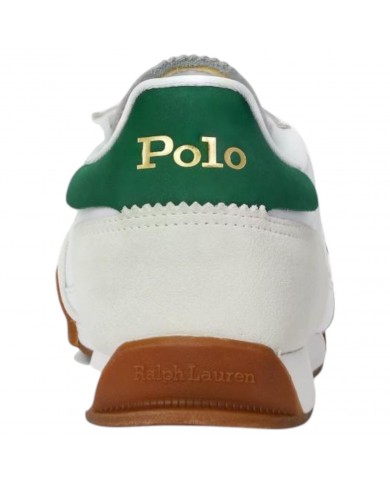 Sneaker Uomo Ralph Lauren Hester Pp Mesh Suede White Green
