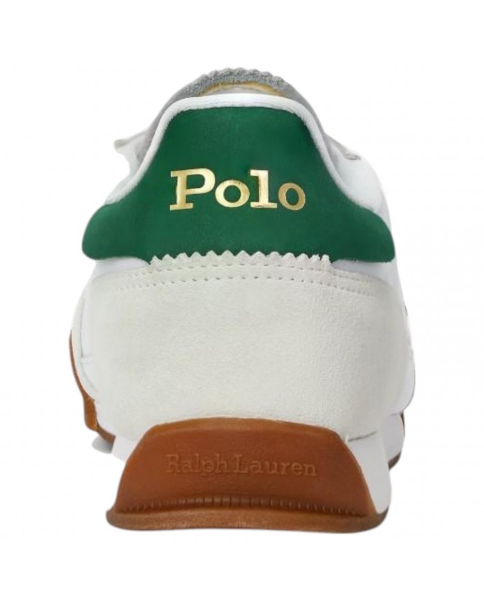Sneaker Uomo Ralph Lauren Hester Pp Mesh Suede White Green