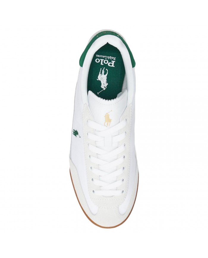 Sneaker Uomo Ralph Lauren Hester Pp Mesh Suede White Green