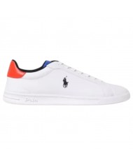 Sneake Uomo Ralph Lauren Heritage Court II Leather White Blue Red
