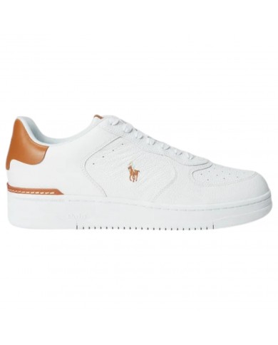 Sneaker Uomo Ralph Lauren Masters Court Leather White Tan