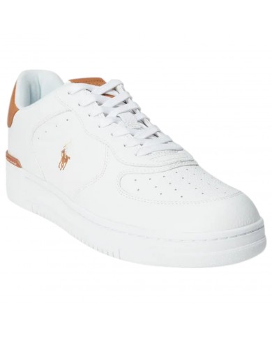 Sneaker Uomo Ralph Lauren Masters Court Leather White Tan
