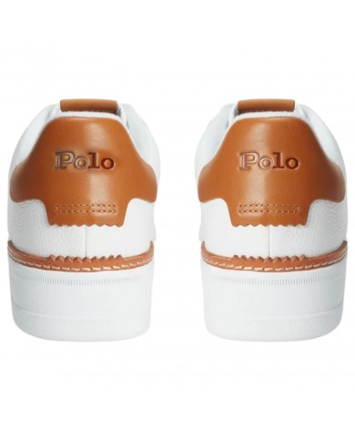 Sneaker Uomo Ralph Lauren Masters Court Leather White Tan
