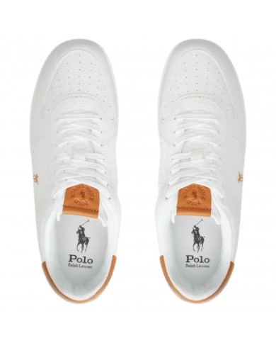 Sneaker Uomo Ralph Lauren Masters Court Leather White Tan