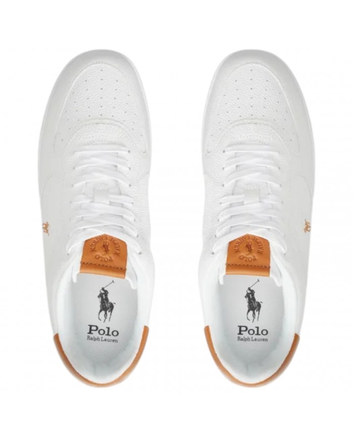 Sneaker Uomo Ralph Lauren Masters Court Leather White Tan