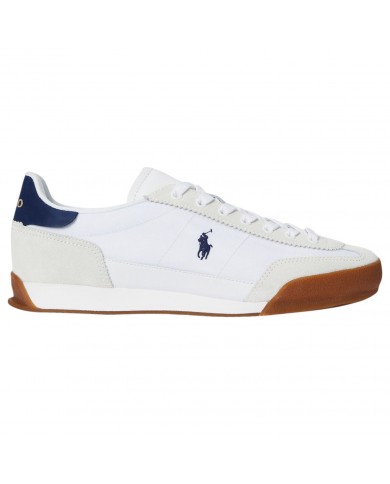 Sneaker Uomo Ralph Lauren Hester Pp Mesh Suede White Navy