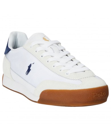 Sneaker Uomo Ralph Lauren Hester Pp Mesh Suede White Navy