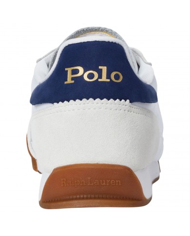 Sneaker Uomo Ralph Lauren Hester Pp Mesh Suede White Navy