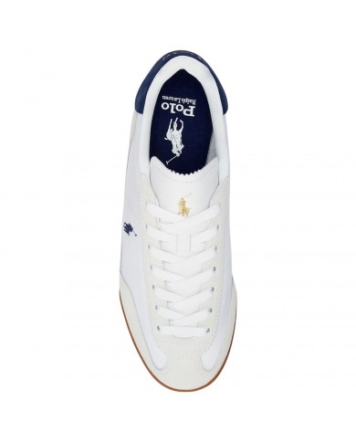 Sneaker Uomo Ralph Lauren Hester Pp Mesh Suede White Navy