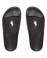 Ciabatta Uomo Ralph Lauren Pony Logo Polo Slide in Eva Black