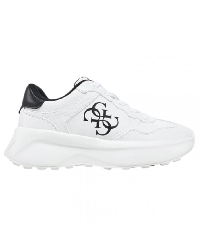 Sneaker Donna Guess Runner Luckei 4G Logo Leather White