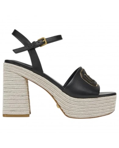 Sandalo Donna Guess Formal G Logo Tacco 12 cm Leather Black