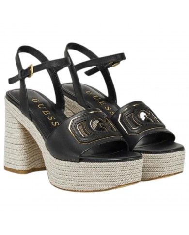 Sandalo Donna Guess Formal G Logo Tacco 12 cm Leather Black