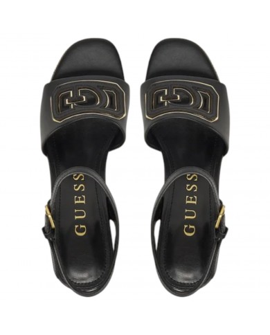 Sandalo Donna Guess Formal G Logo Tacco 12 cm Leather Black