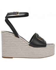 Sandalo Donna Guess Zeppa Tanvee G Logo Tacco 12 cm Leather Black