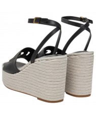 Sandalo Donna Guess Zeppa Tanvee G Logo Tacco 12 cm Leather Black