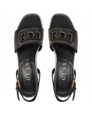 Sandalo Donna Guess Zeppa Tanvee G Logo Tacco 12 cm Leather Black