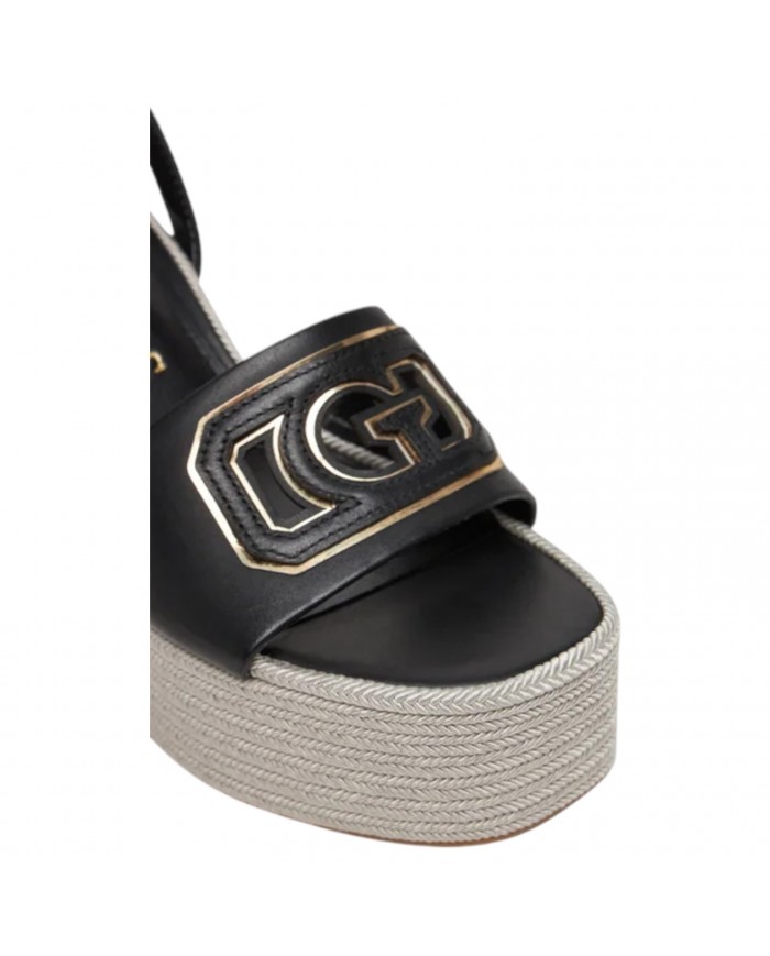 Sandalo Donna Guess Zeppa Tanvee G Logo Tacco 12 cm Leather Black