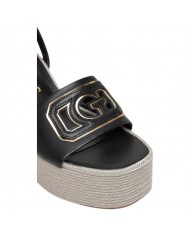 Sandalo Donna Guess Zeppa Tanvee G Logo Tacco 12 cm Leather Black