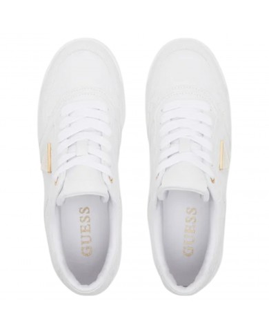 Sneaker Donna Guess Miriam 4G Logo Leather White