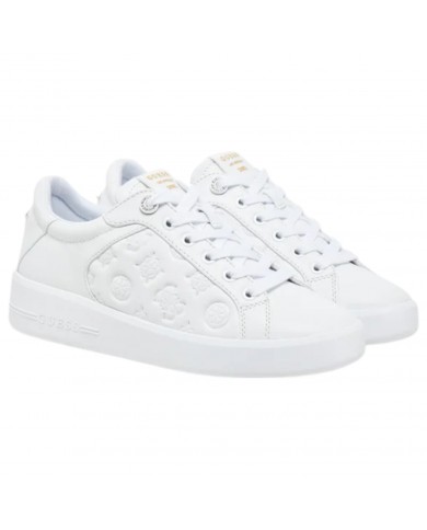 Sneaker Donna Guess Ronii 4G Peony Logo Leather White
