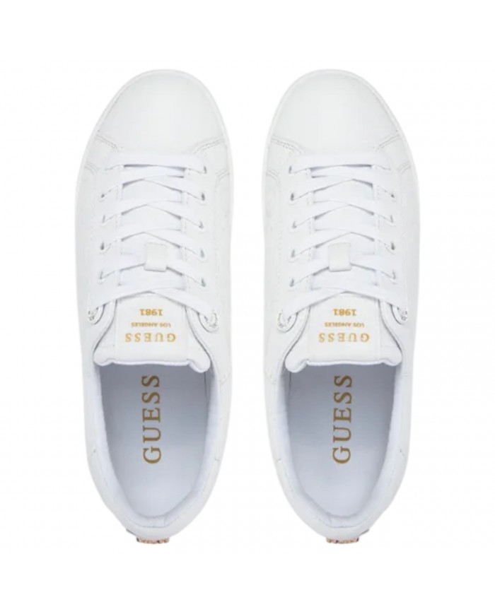 Sneaker Donna Guess Ronii 4G Peony Logo Leather White