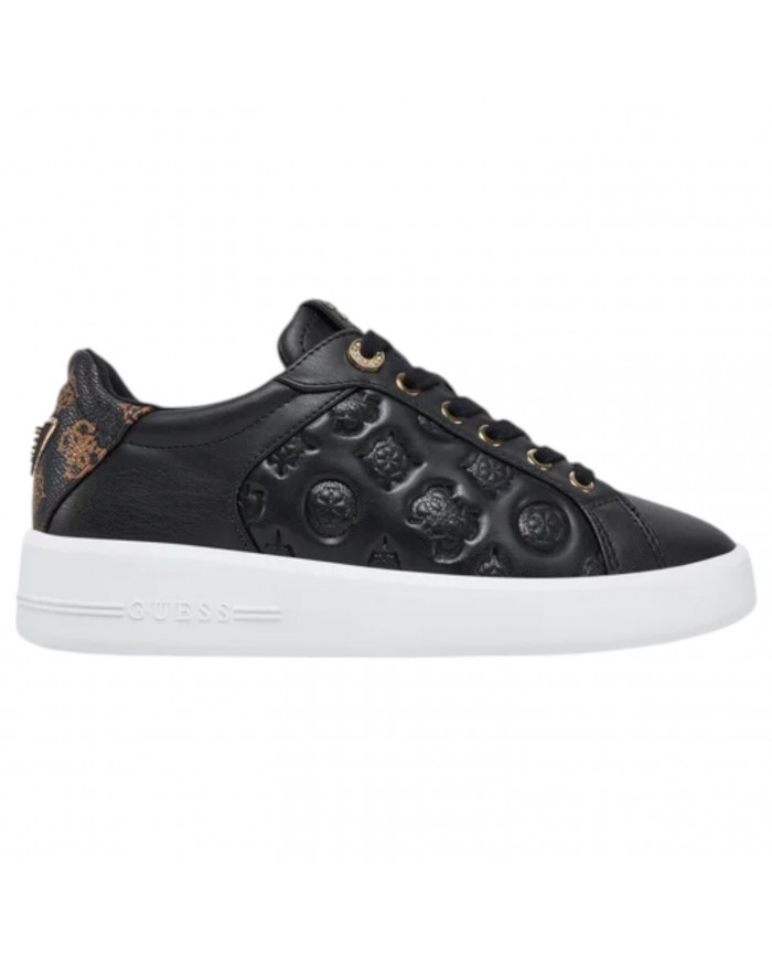 Sneaker Donna Guess Ronii 4G Peony Logo Leather Black Brown