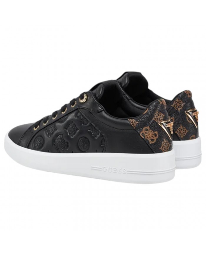 Sneaker Donna Guess Ronii 4G Peony Logo Leather Black Brown
