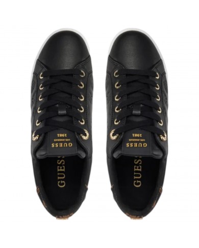 Sneaker Donna Guess Ronii 4G Peony Logo Leather Black Brown