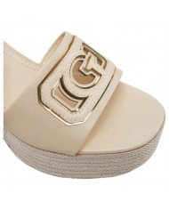 Sandalo Donna Guess Formal G Logo Tacco 12 cm Leather Cream