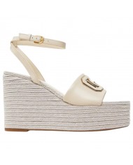 Sandalo Donna Guess Zeppa Tanvee G Logo Tacco 12 cm Leather Cream