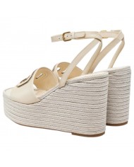 Sandalo Donna Guess Zeppa Tanvee G Logo Tacco 12 cm Leather Cream