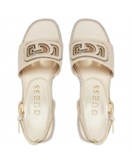Sandalo Donna Guess Zeppa Tanvee G Logo Tacco 12 cm Leather Cream