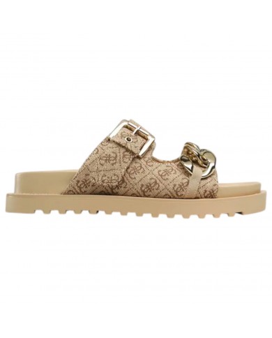 Sandalo Donna Guess Ciabatta Fatema 4G Logo Beige